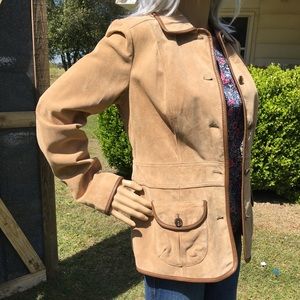 Eddie Bauer Genuine Leather Suede Jacket Blazer Sm